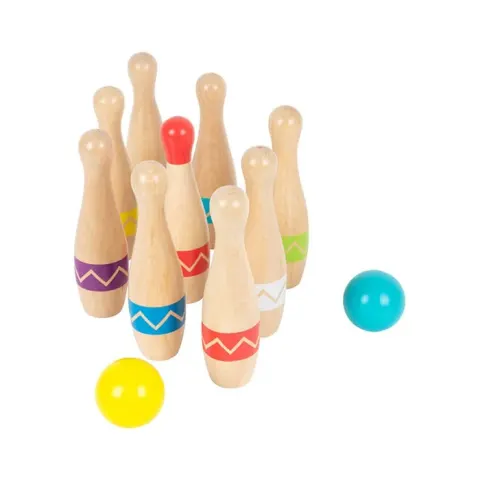Small Foot Bowling, din lemn, pentru copii, cu nouă popice