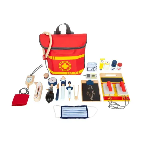 Set Doctor Small Foot, pentru copii, lemn, în rucsac