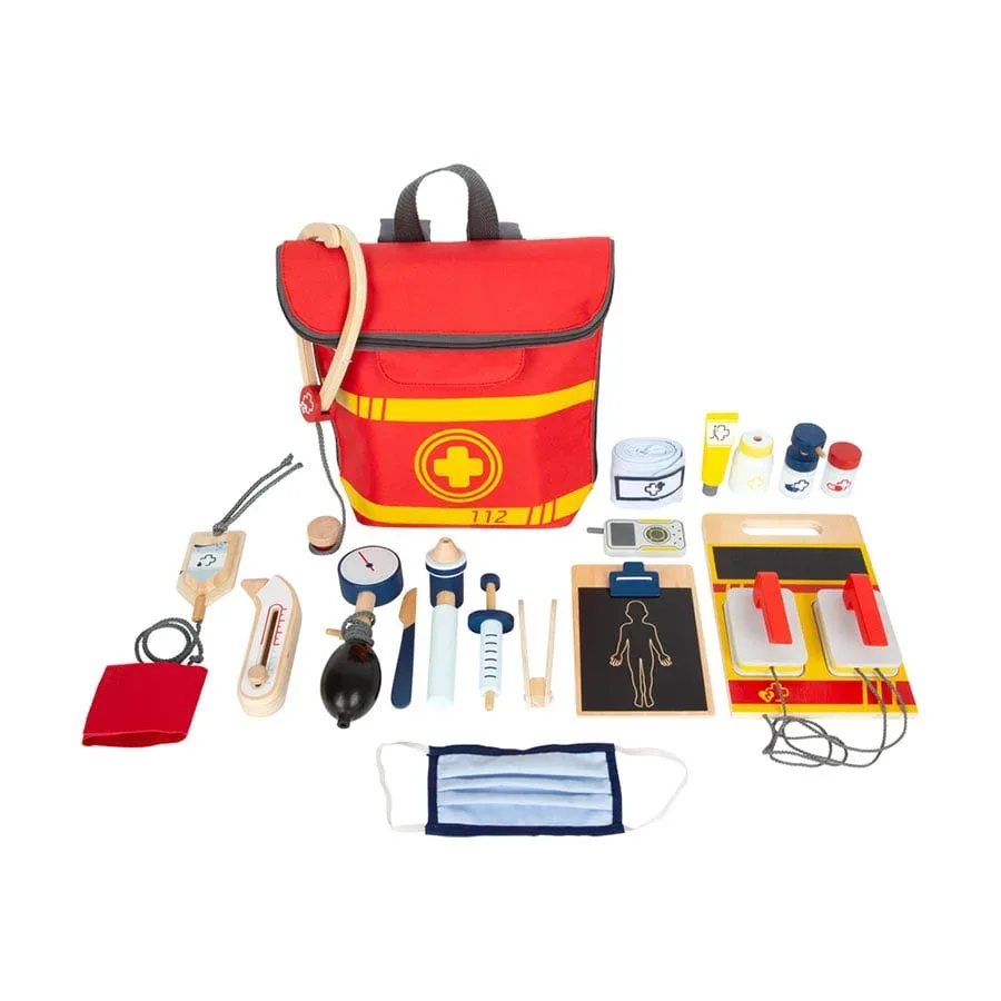 Set Doctor Small Foot, pentru copii, lemn, în rucsac