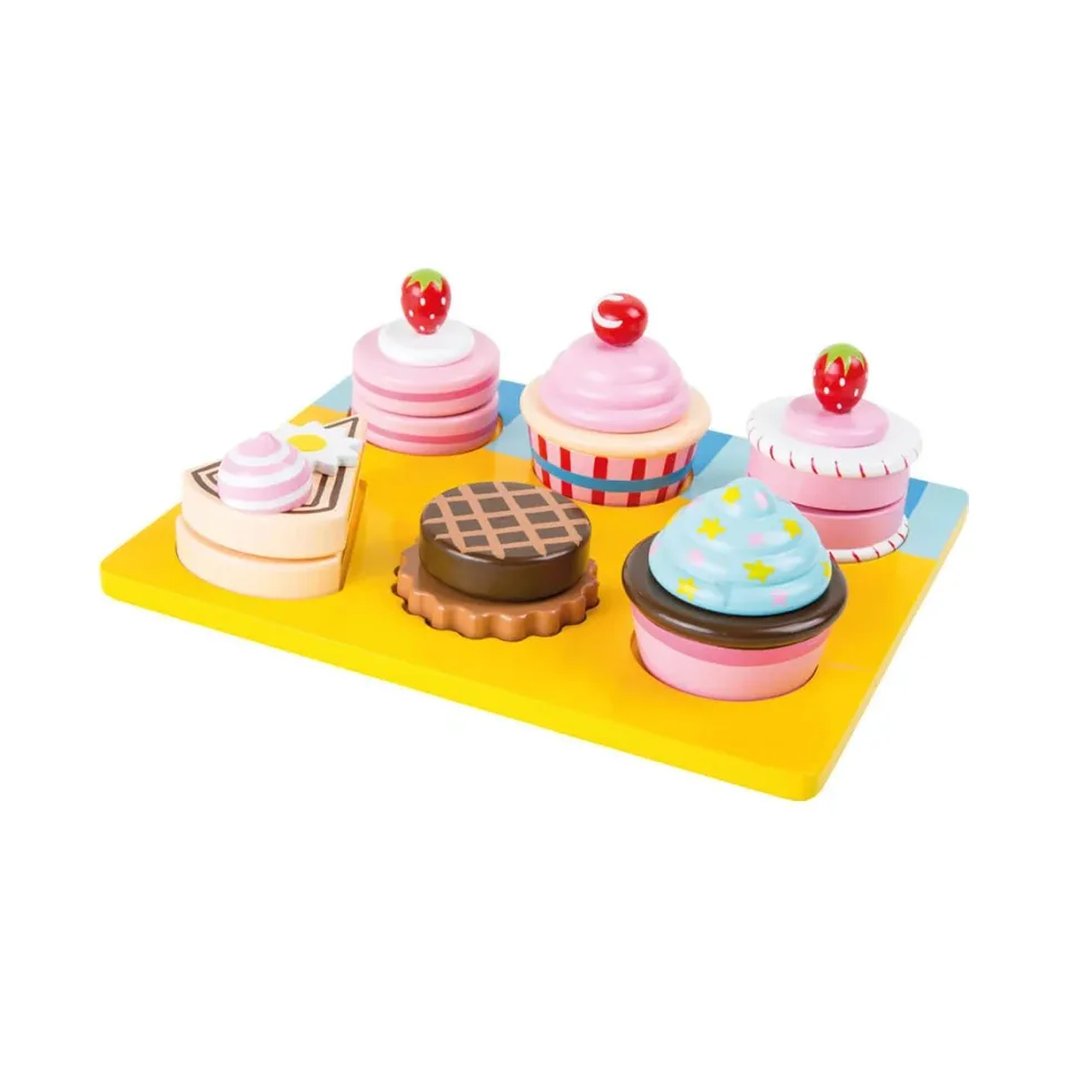 Set brioșe și prăjituri Small Foot din lemn, 13 piese