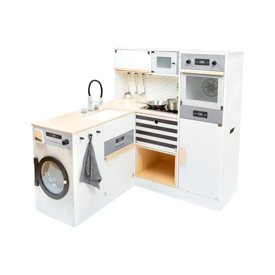 Bucătărie modulară Small Foot pentru copii, din lemn, mărimea XL, 83 x 29 x 83 cm