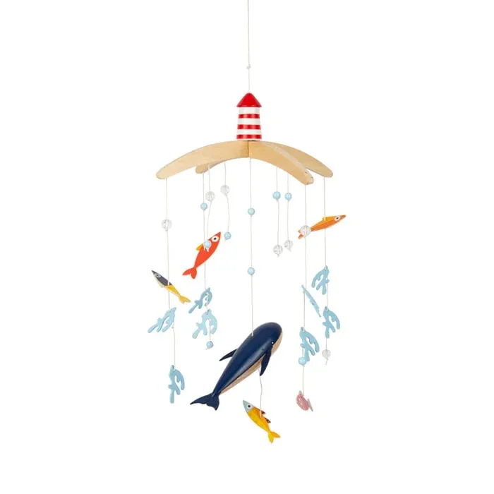 Carusel Small Foot Ocean, din lemn, 25 x 25 x 40 cm