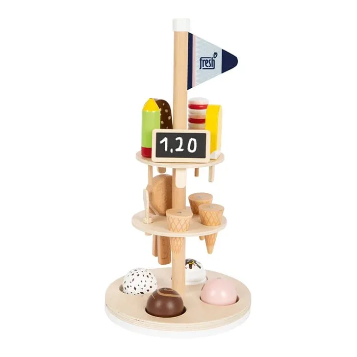 Stand de înghețată Small Foot, cu accesorii, din lemn