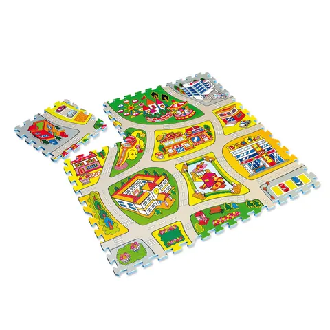 Covoraș puzzle Nowa Szkola, cu drumuri, 30 x 30 cm, 9 buc.
