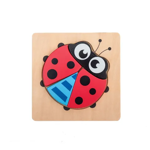 Puzzle din lemn Ladybug Nowa Szkola, 4 piese