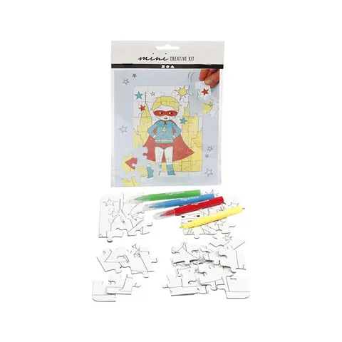 Puzzle de colorat Creativ Company Eroii, cu 4 markere