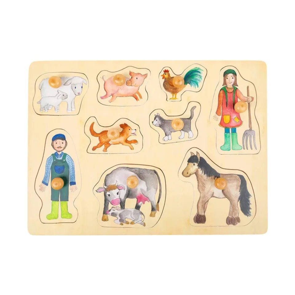 Small Foot Puzzle Fermă, din lemn, 9 buc.