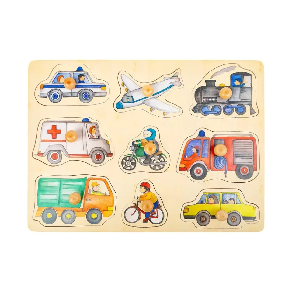 Puzzle Small Foot Vehicule, lemn, 9 buc.