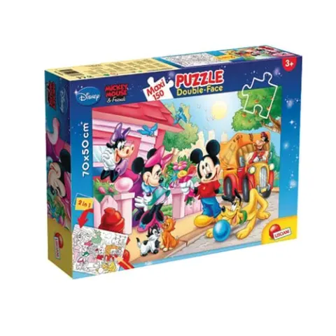 Puzzle Lisciani Mickey Mouse, copii, 2 în 1, 150 buc.
