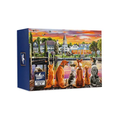 Mini puzzle Marea Neagră - Câini pe chei, 54 piese