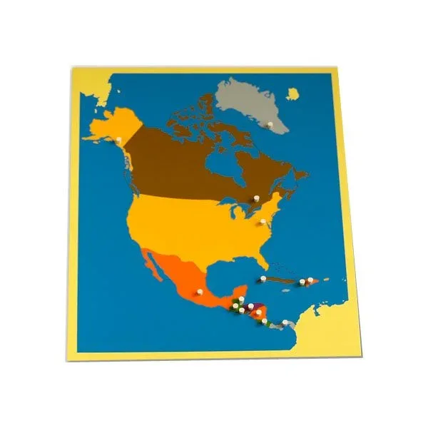 Puzzle Montessori – Harta Americii de Nord