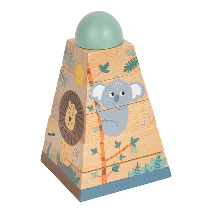 Turn puzzle Small Foot Safari, lemn, 6 piese