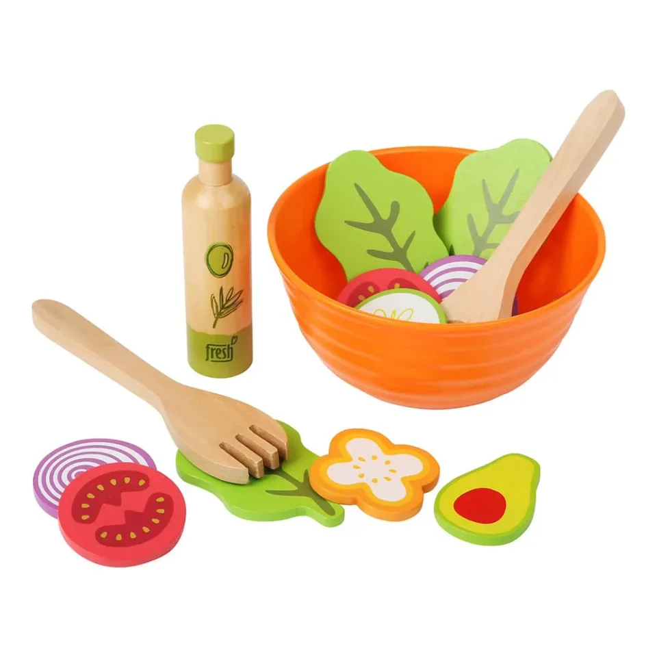 Set Small Foot pentru salată, lemn, 15 bucăți
