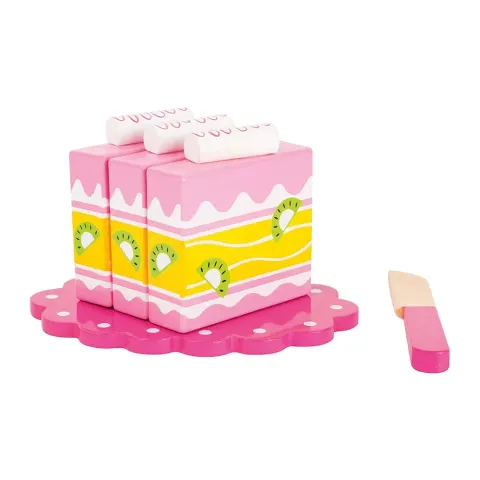 Tort mic Small Foot, de tăiat, din lemn, 5 piese