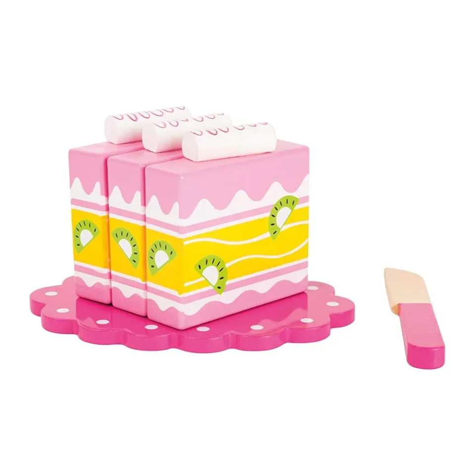 Tort mic Small Foot, de tăiat, din lemn, 5 piese