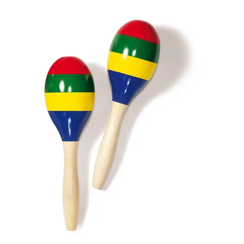 Nowa Szkola Maracas, din lemn, colorate, 2 buc.