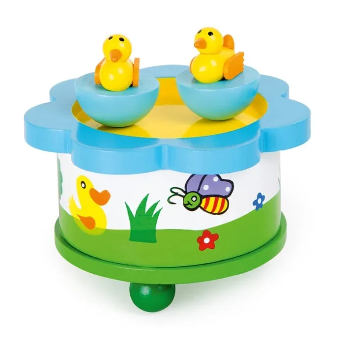Cutie muzicală Small Foot Rățuște dansatoare, lemn, 11 cm