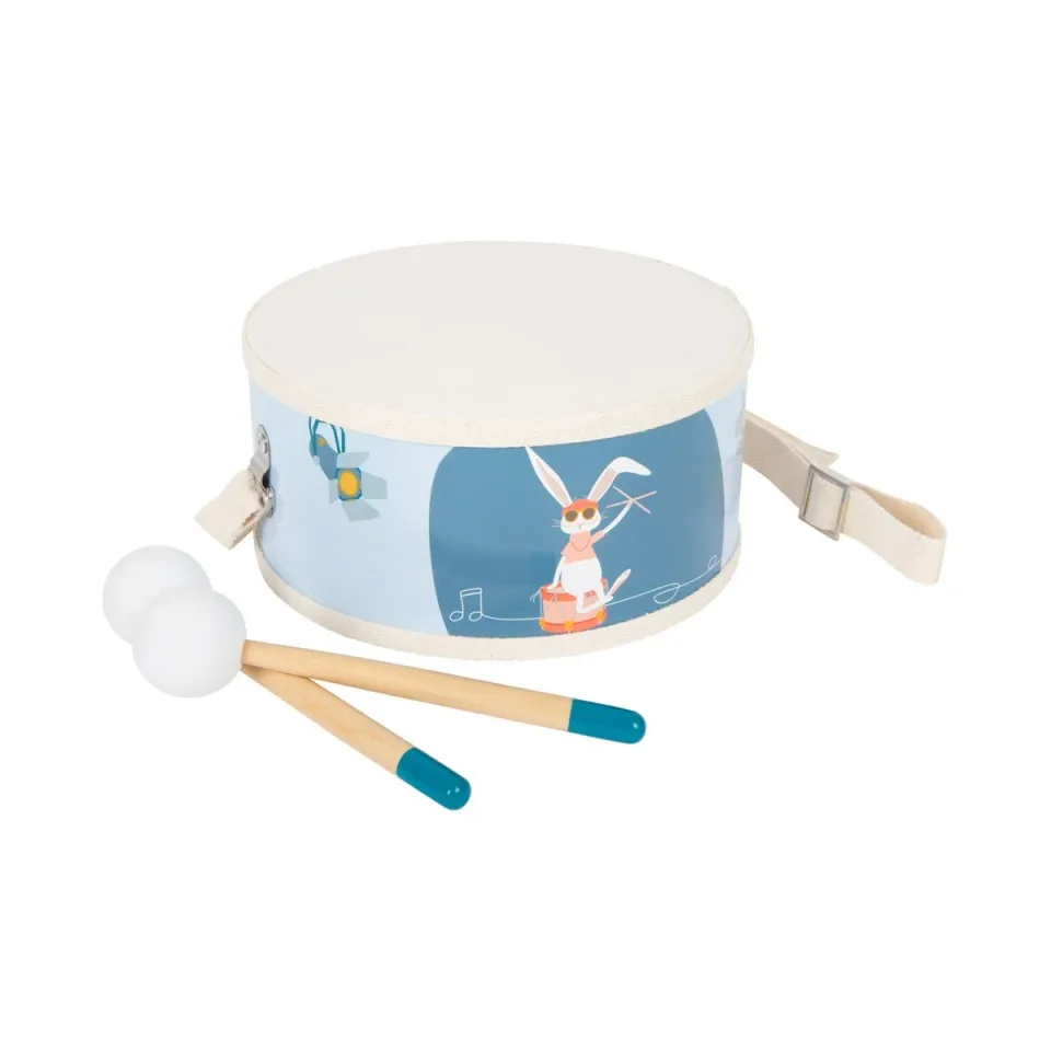 Tobă Small Foot Groovy Beats pentru copii, cu snur și bețe