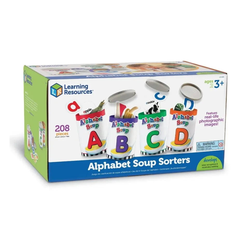 Set de sortare Alphabet Cans de la Learning Resources