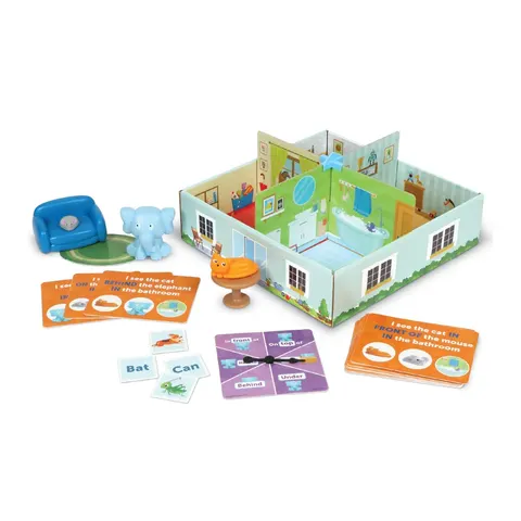 Set educațional Learning Resources Elefantul din încăpere, cu cuvinte de poziționare