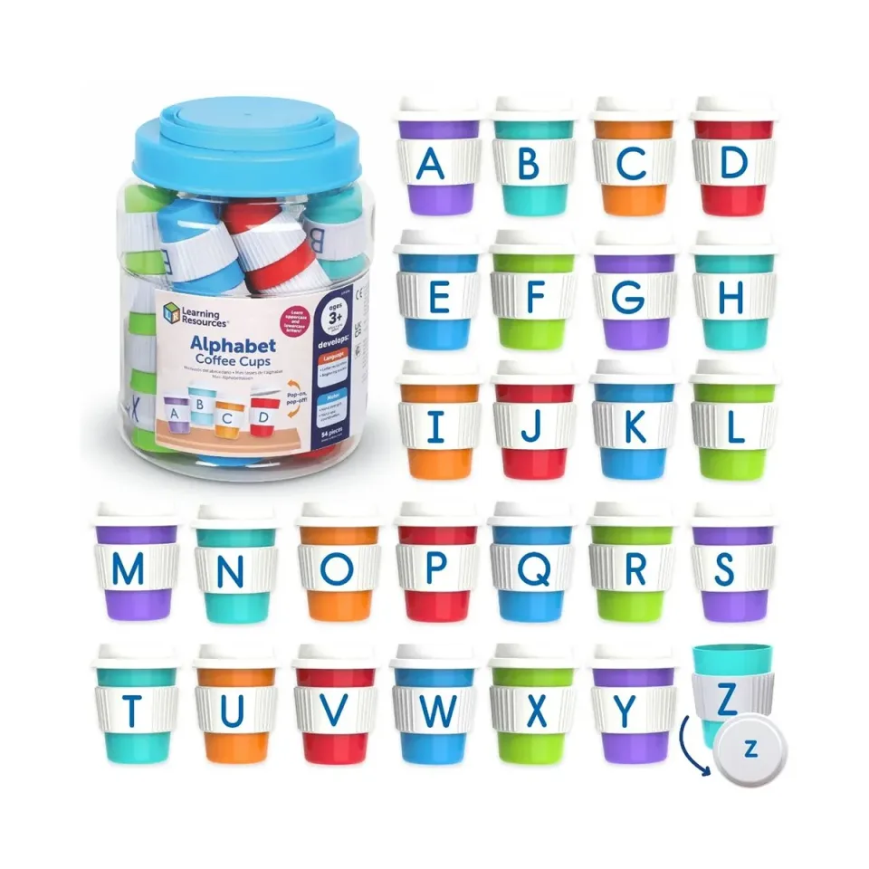 Learning Resources Set de căni de cafea cu alfabetul englez
