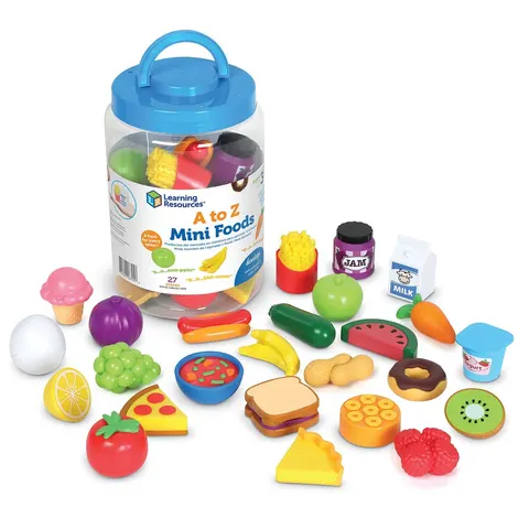 Set de învățare a alfabetului de la A la Z, cu mini alimente Learning Resources