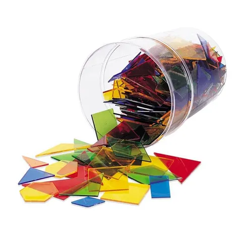 Learning Resources Tangram, transparent, 15 forme diferite, 450 buc.