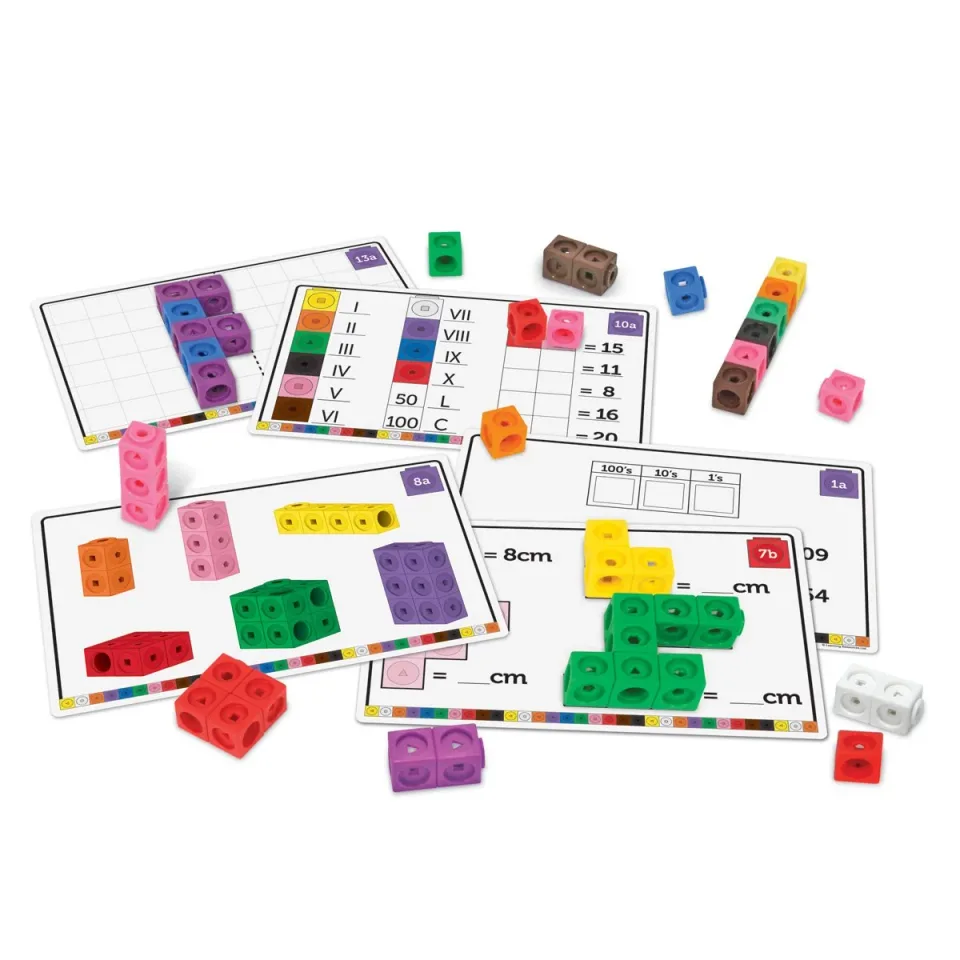 Cuburi matematice Learning Resources STEM, pentru construit, 100 buc.