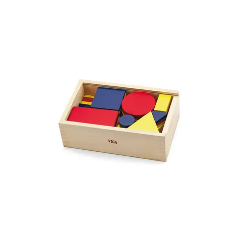 Set Piese Geometrice Nowa Szkola, lemn, 48 buc.