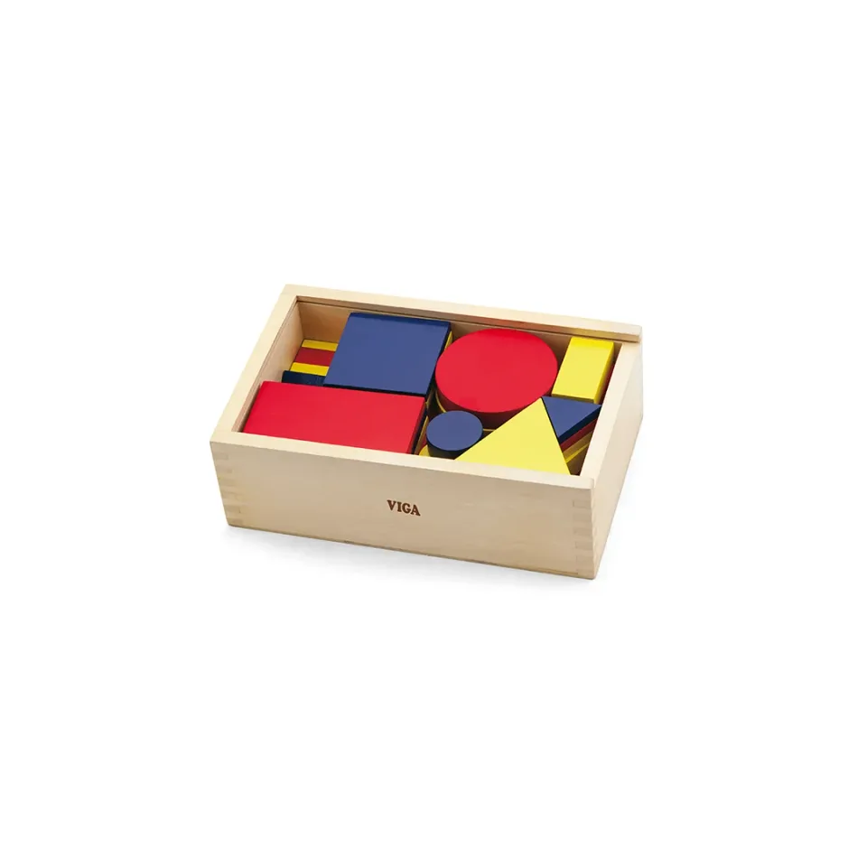 Set Piese Geometrice Nowa Szkola, lemn, 48 buc.