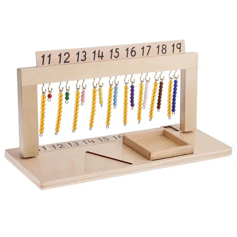 Cadru Montessori cu mărgele, de la 11 la 19 mărgele