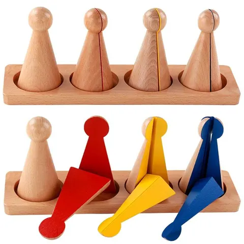 Conuri Montessori, matematice, lemn, mari