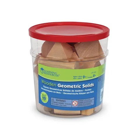 Set de geometrie Learning Resources Forme solide din lemn, 19 tipuri