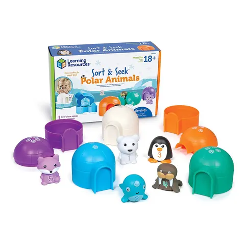 Set animale polare Learning Resources cu căsuțe, pentru sortare și numărare