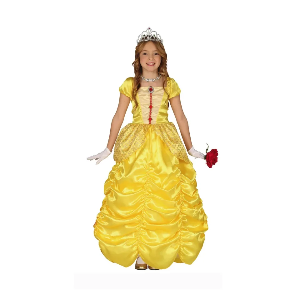 Costum de prințesă, pentru fete de 7–9 ani, galben