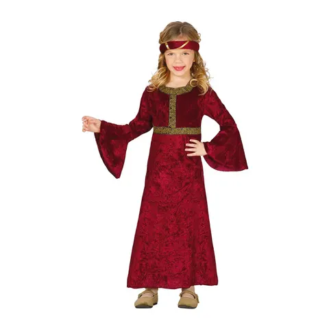 Costum Prințesă Medievală, pentru copii de 5–6 ani, roșu