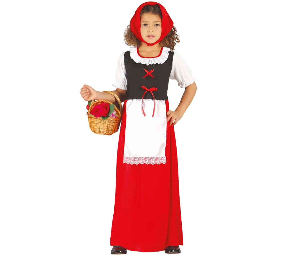 Costum Scufița Roșie, pentru copii 10–12 ani, roșu