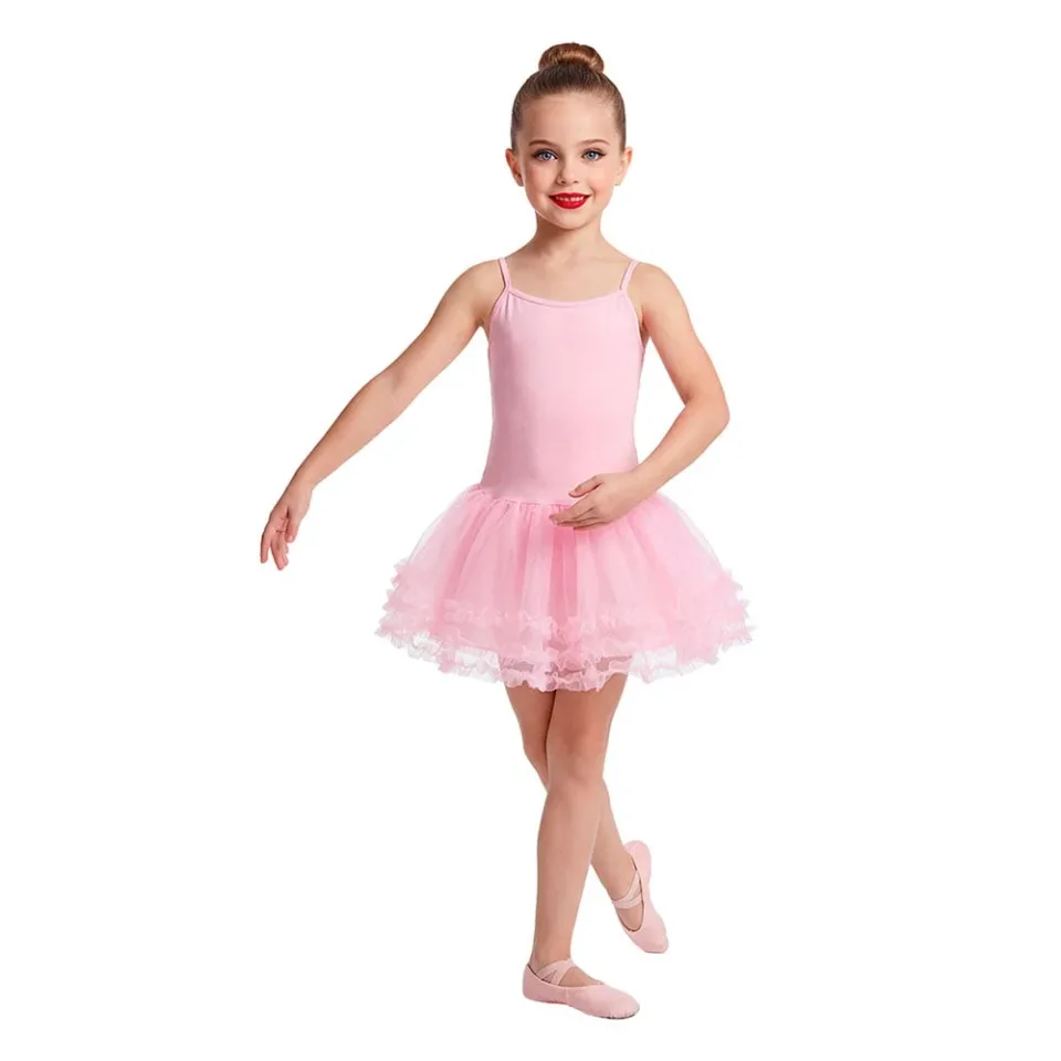 Costum de balerină Fyasa, pentru copii 7-9 ani, roz