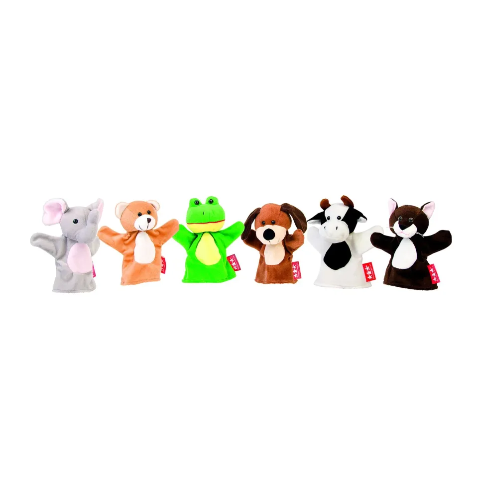Set păpuși de mână animale Nowa Szkola, 18 cm, 6 buc.