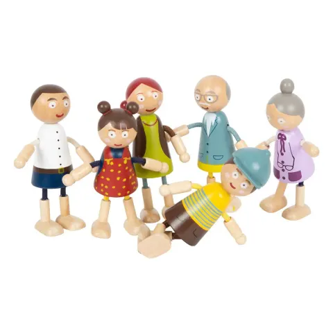 Familia de păpuși Small Foot, din lemn, 6 buc.