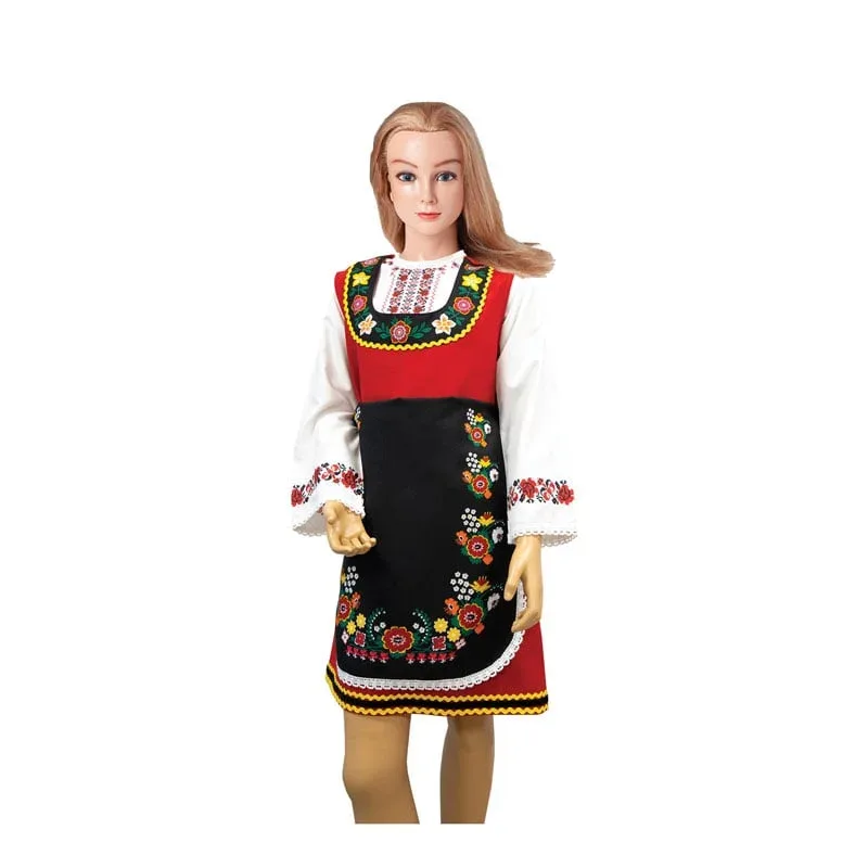 Șorț Bendida pentru costum popular, cu imprimeu, 14 ani