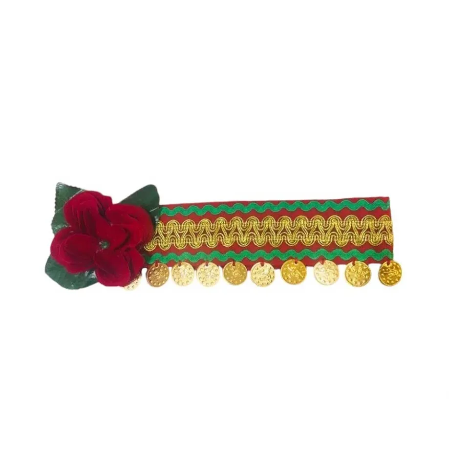 Accesoriu pentru păr copii cu broderie și monede