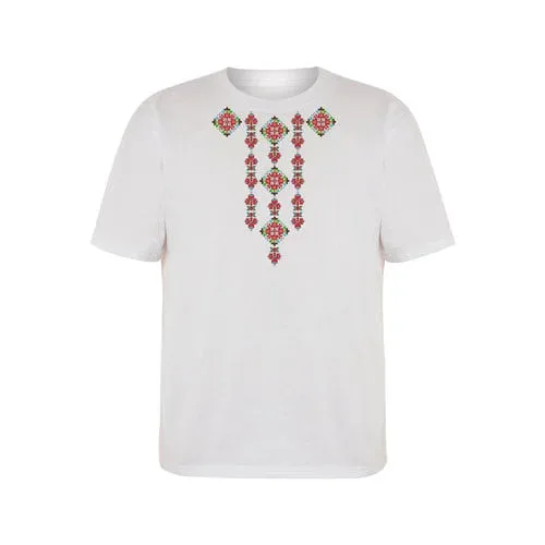 Tricou cu motive folclorice, mânecă scurtă, copii, model 1, vârsta 10 ani