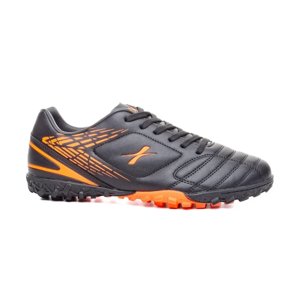 Pantofi de fotbal Mat Star, mărimea 36, negru-portocaliu