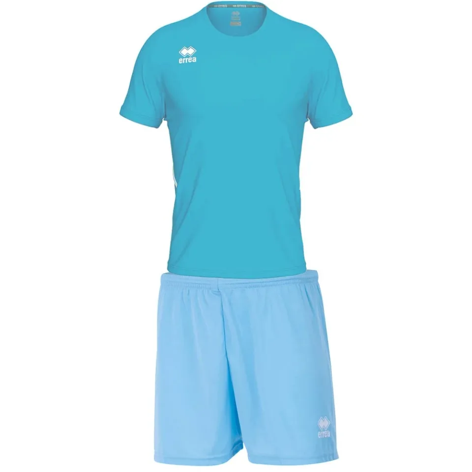 Echipament de fotbal Errea Marvin, copii, mărimea XS, 146–156 cm, albastru deschis