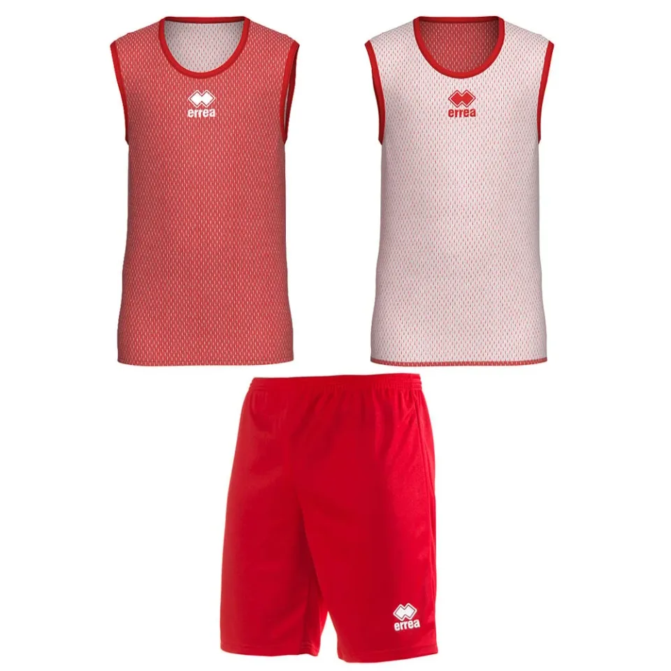 Tricou și pantaloni baschet Errea Wing, copii, mărimea XS, 146–156 cm, roșu/alb