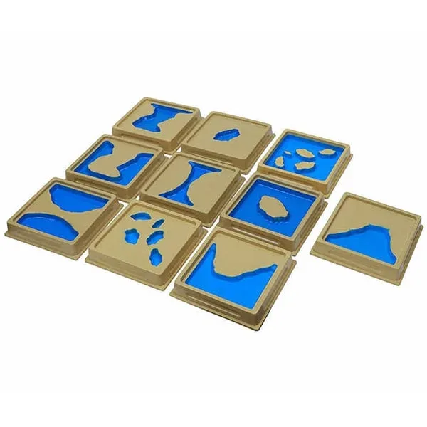 Plăci Montessori pentru forme de relief, 10 buc.