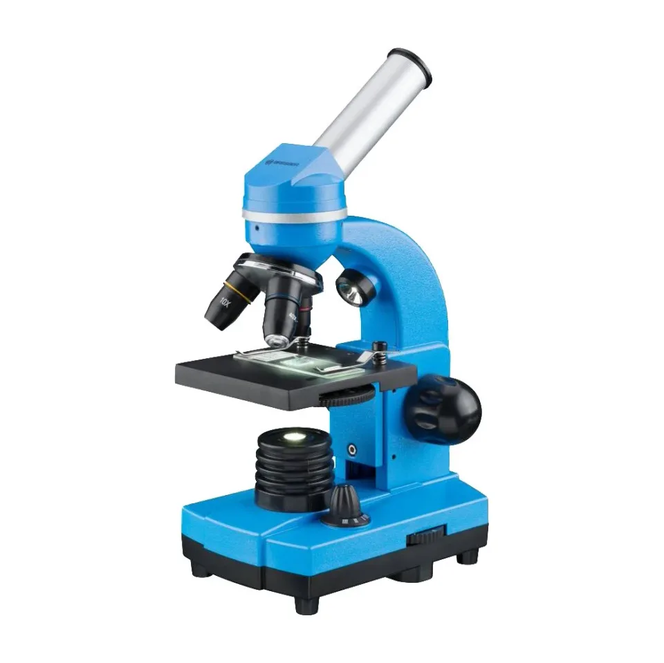Microscop Bresser Biolux Sel, pentru începători, albastru
