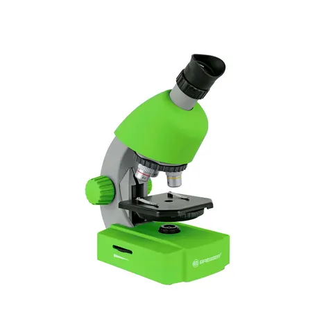 Microscop Bresser pentru copii, mărire 40 - 640x, verde