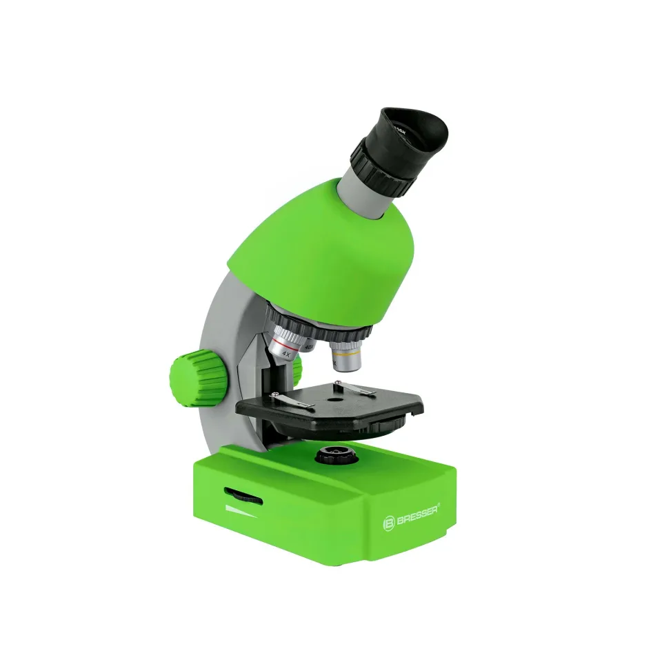 Microscop Bresser pentru copii, mărire 40 - 640x, verde